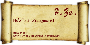 Házi Zsigmond névjegykártya